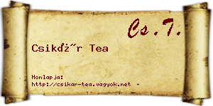 Csikár Tea névjegykártya